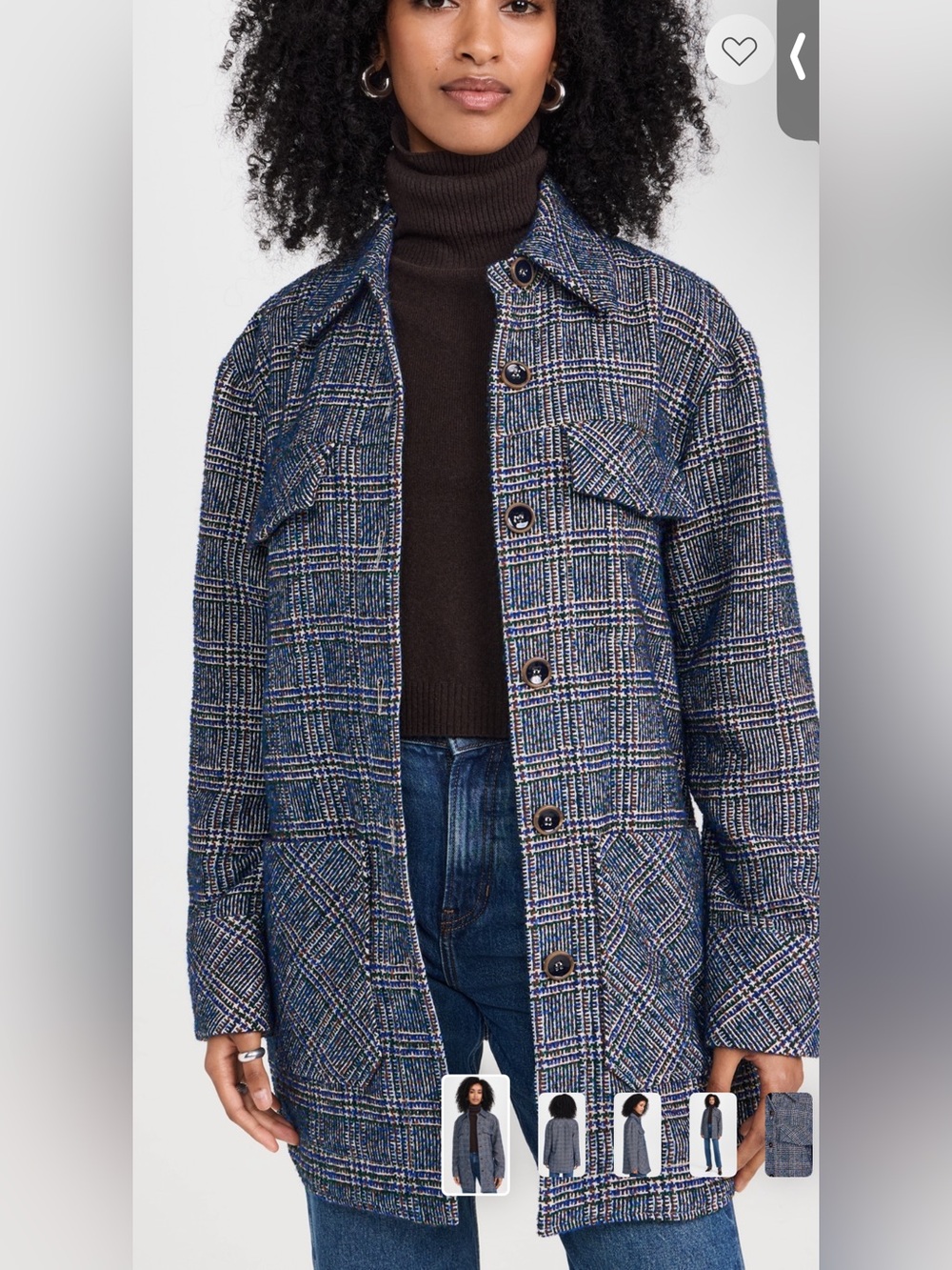 Rodebjer Navy Plaid Trench-Style Coat